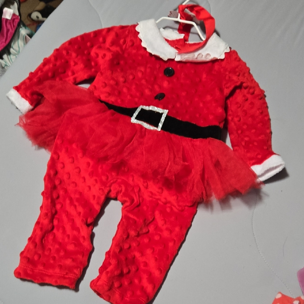 Mud Pie Red Santa Tutu Costume 6-12 Months